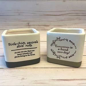 Mini 3” Farmhouse Style Succulent Plant Pots -Set of 2